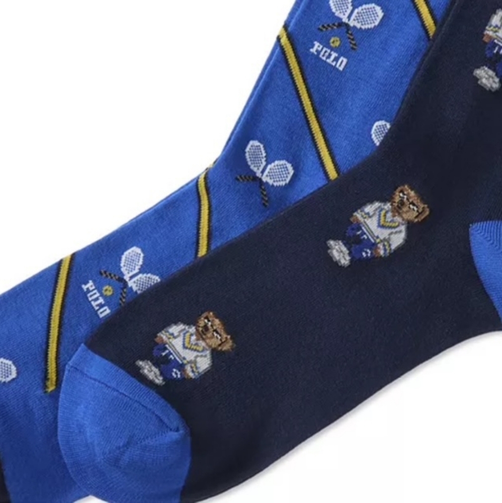 MEN'S Ralph Lauren Polo Tennis Club Mini Bears Dress Socks Size 10-13